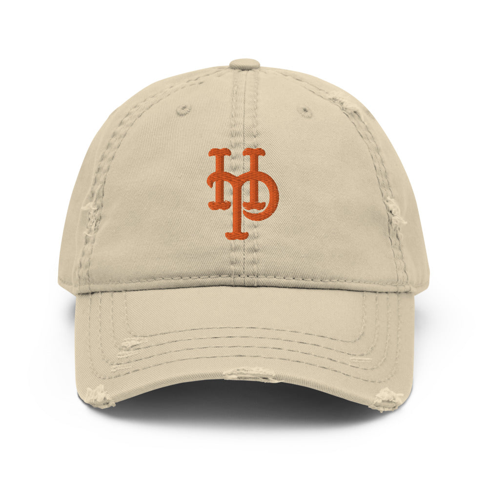 Hi Post Distressed Dad Hat (Navy or Khaki)