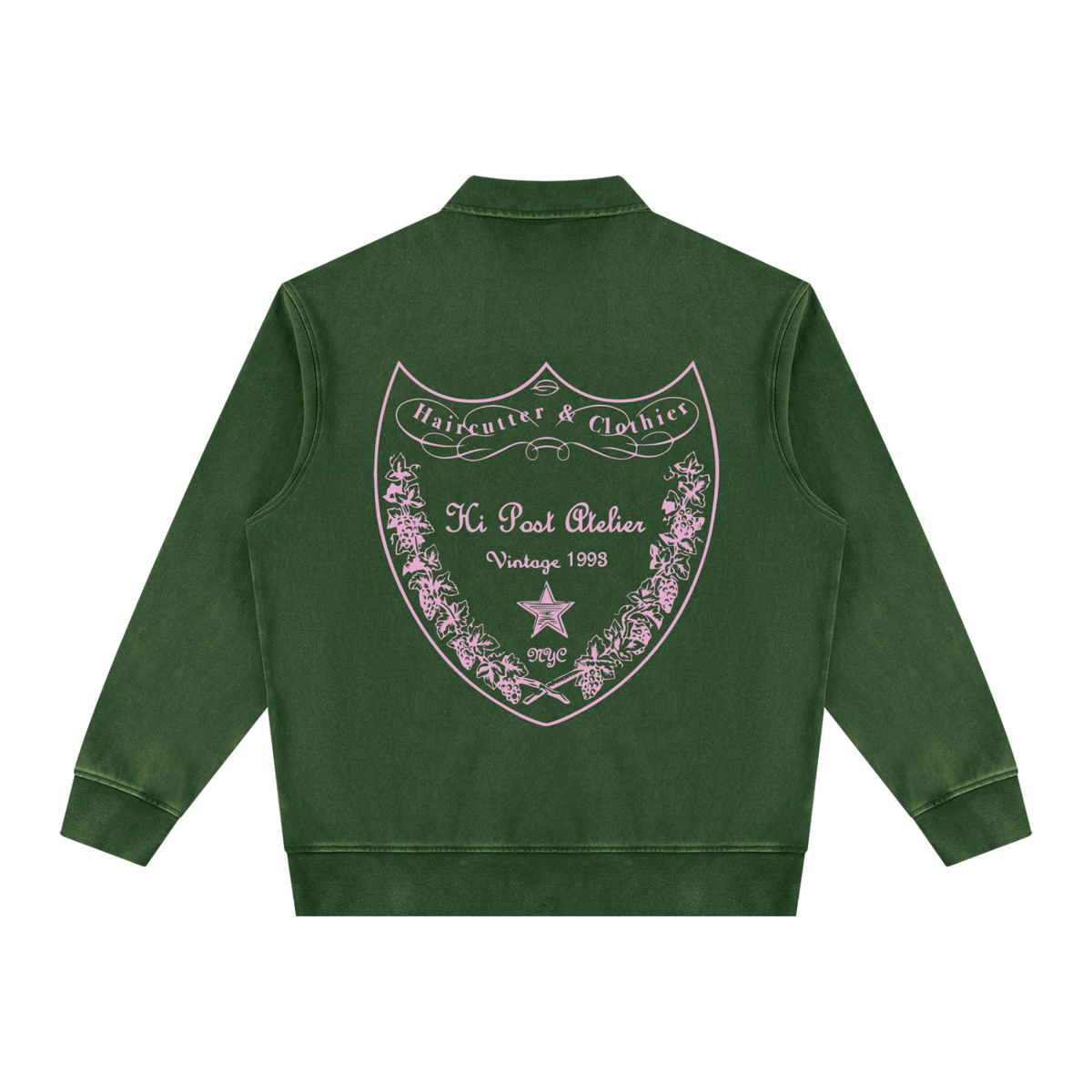 Hi Post CHAMPERZ Vintage Wash Quarter-Zip Sweatshirt