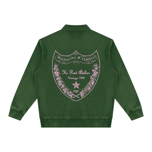 Hi Post CHAMPERZ Vintage Wash Quarter-Zip Sweatshirt