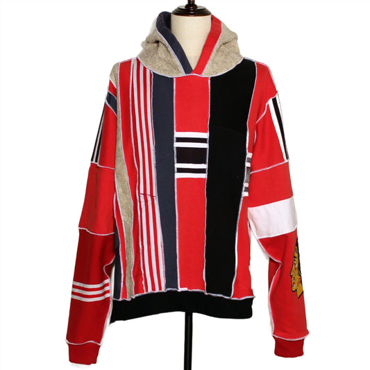 Hi Post "Mosaic" HOODED PULLOVER 1 of 1: "Red Instead"