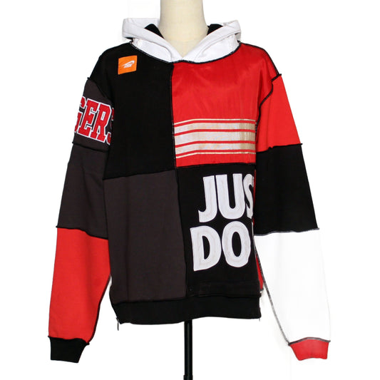 Hi Post "Mosaic" HOODED PULLOVER 1 of 1: "Just Did It"