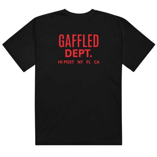 Hi Post GAFFLED DEPT Garment-dyed heavyweight t-shirt RED Type (on black, gray, white)