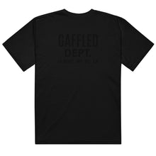 Load image into Gallery viewer, Hi Post GAFFLED DEPT Garment-dyed heavyweight t-shirt BLACK Type (on black, crimson, butter, white)