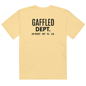 Hi Post GAFFLED DEPT Garment-dyed heavyweight t-shirt BLACK Type (on black, crimson, butter, white)