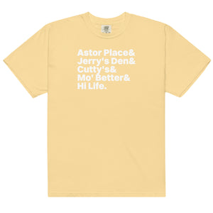 Hi Post HI LIFE BARBER SHOP HISTORY Garment-dyed heavyweight t-shirt