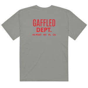 Hi Post GAFFLED DEPT Garment-dyed heavyweight t-shirt RED Type (on black, gray, white)