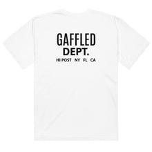 Load image into Gallery viewer, Hi Post GAFFLED DEPT Garment-dyed heavyweight t-shirt BLACK Type (on black, crimson, butter, white)