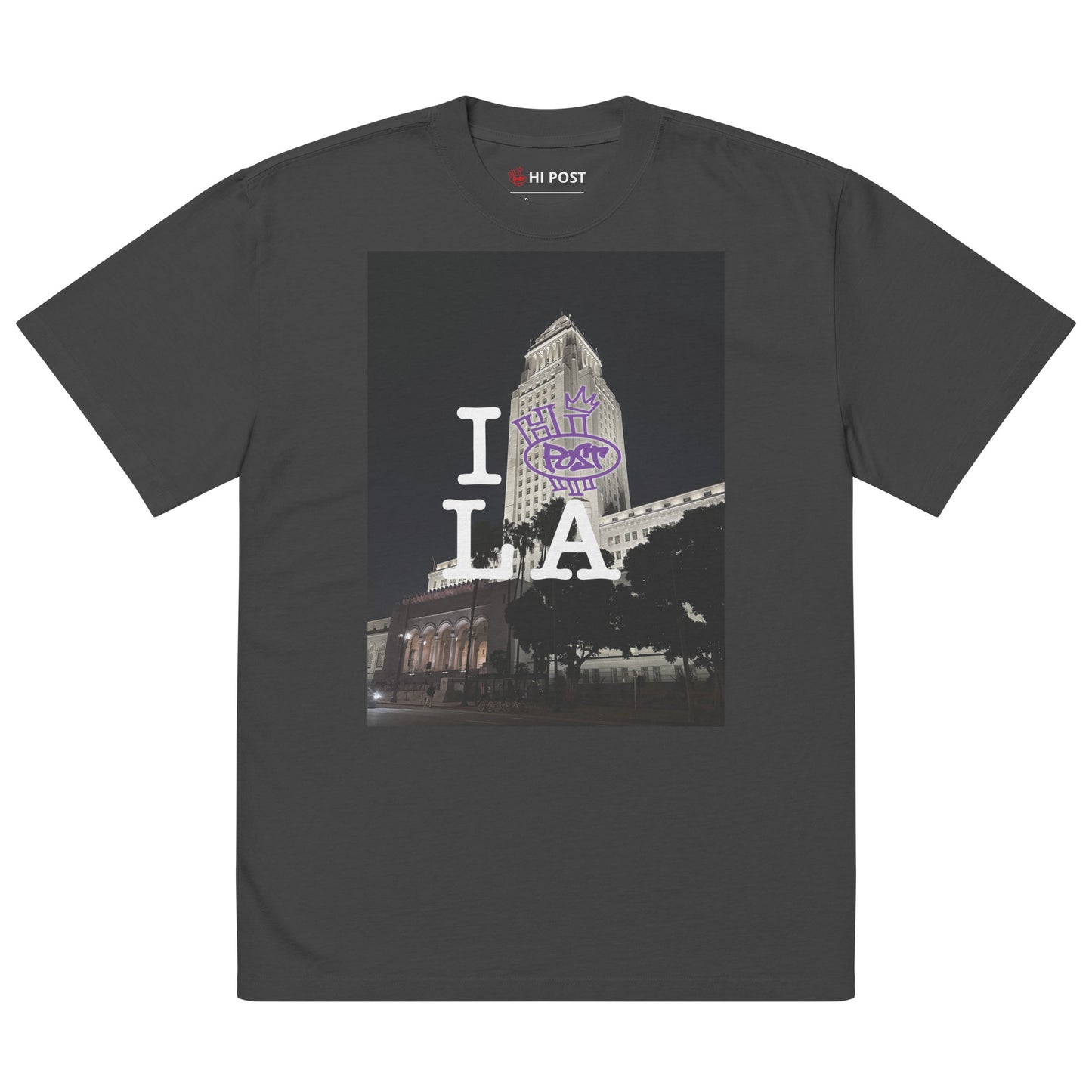 Hi Post CITY KIDS "LA" Oversized faded t-shirt