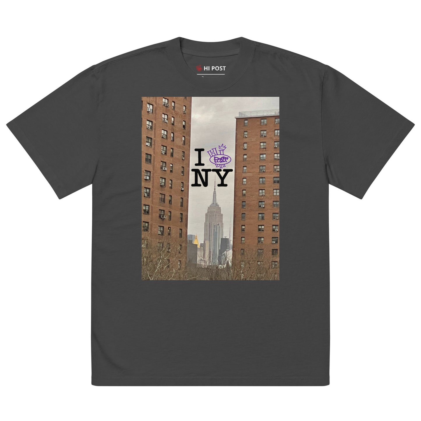 Hi Post CITY KIDS "NY" Oversized faded t-shirt