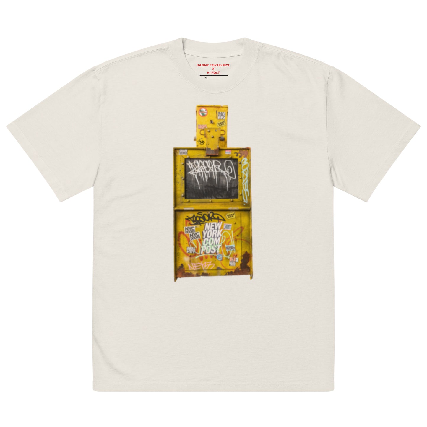 Hi Post X DANNY CORTES NYC "Newspaper Vend Box" Oversized/heavyweight t-shirt