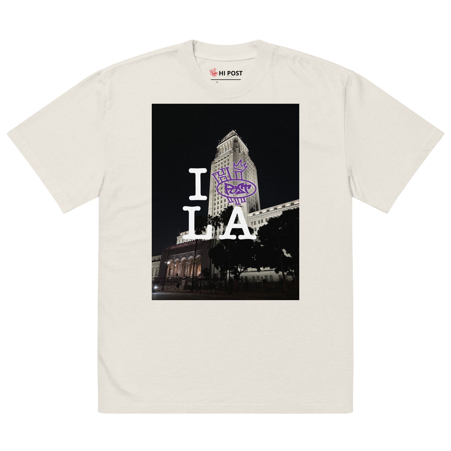 Hi Post CITY KIDS "LA" Oversized faded t-shirt