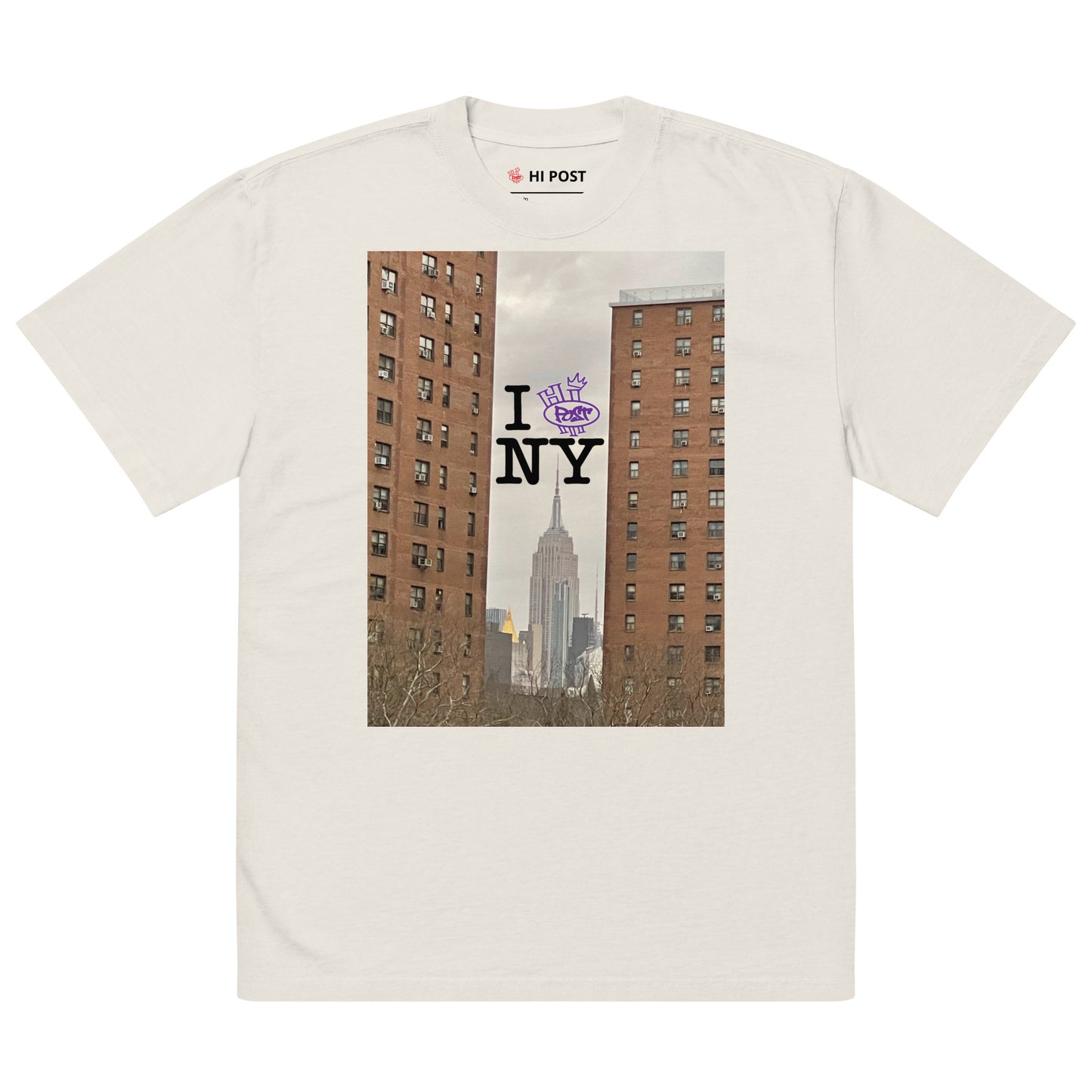 Hi Post CITY KIDS "NY" Oversized faded t-shirt