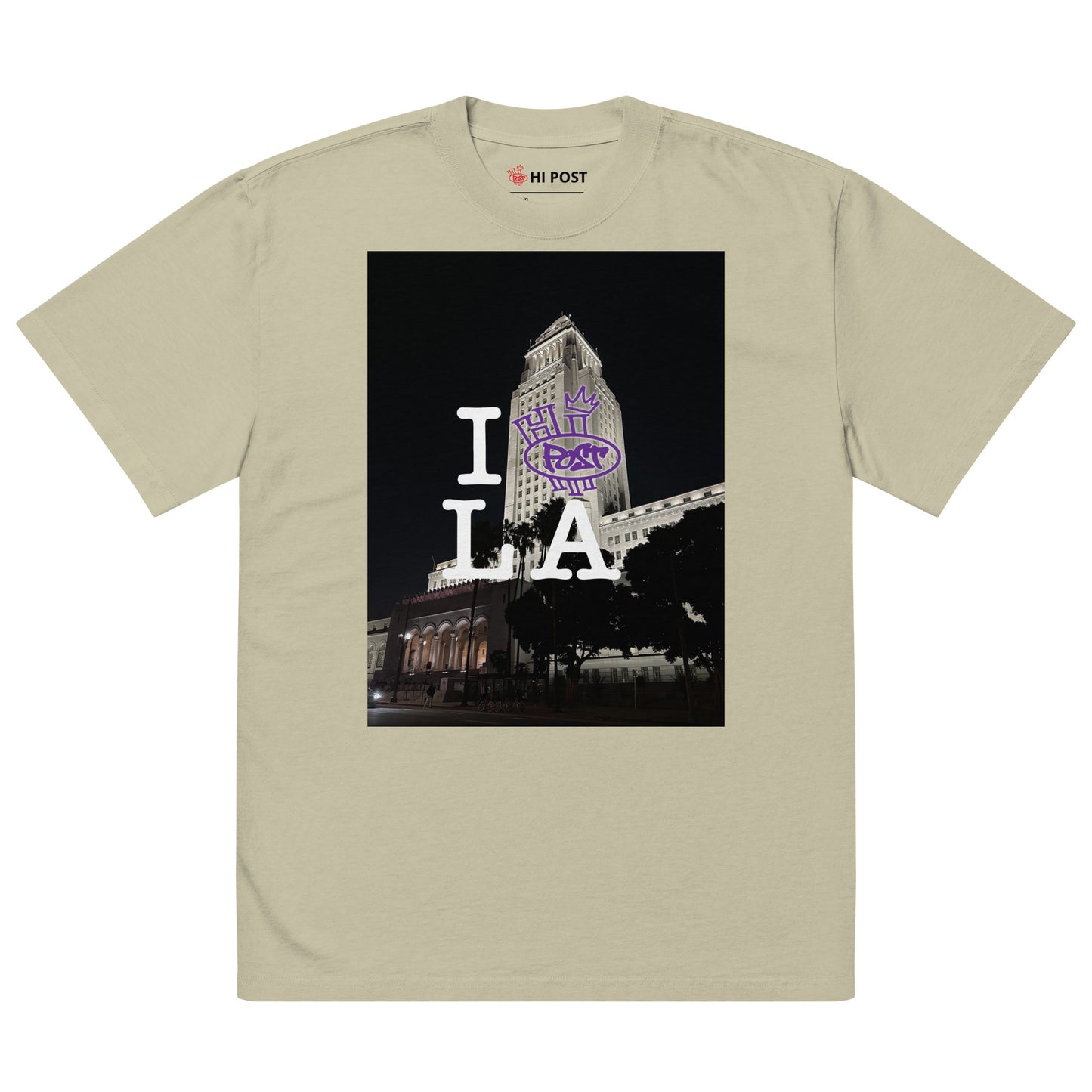 Hi Post CITY KIDS "LA" Oversized faded t-shirt