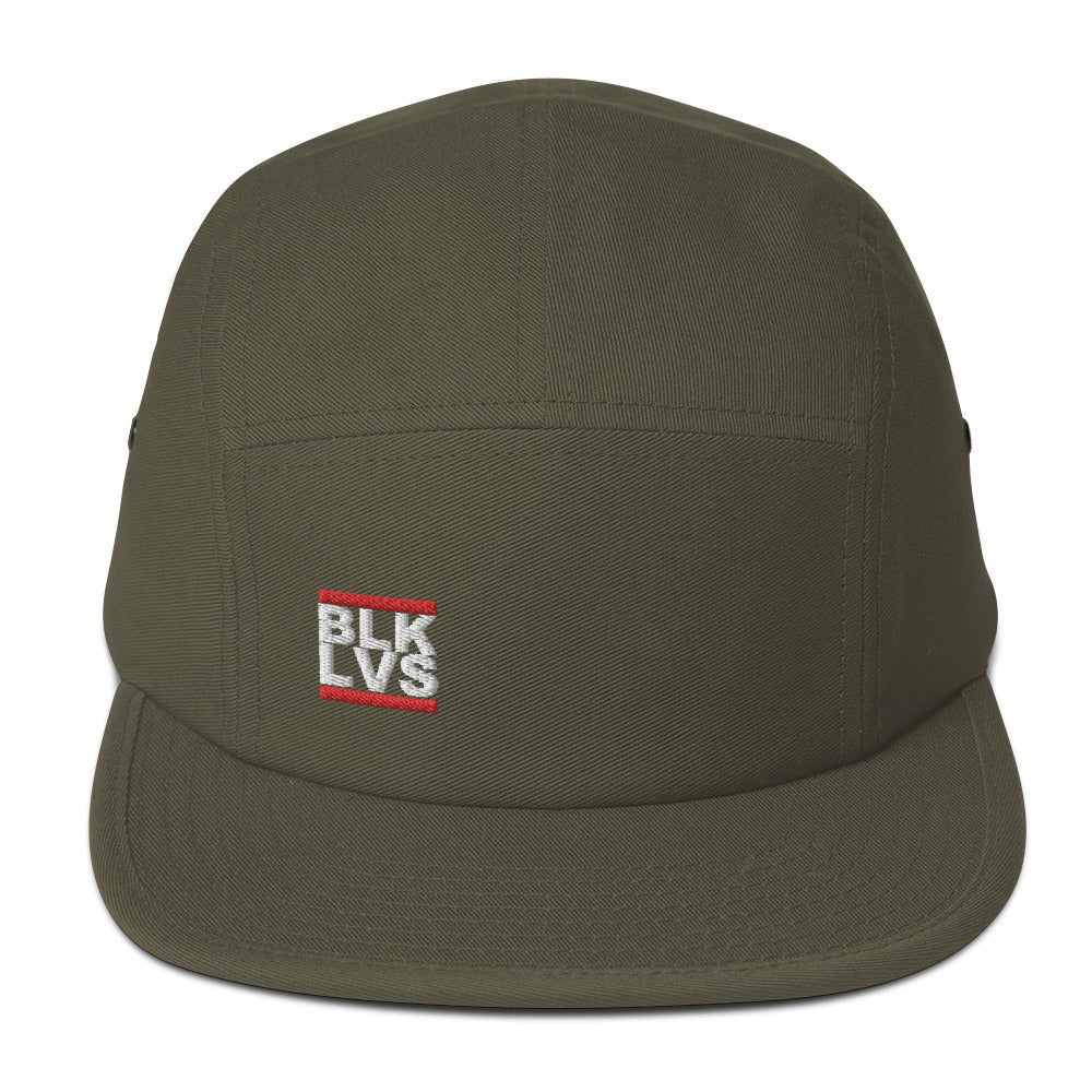 Hi Post BLK LVS 5 Panel Cap