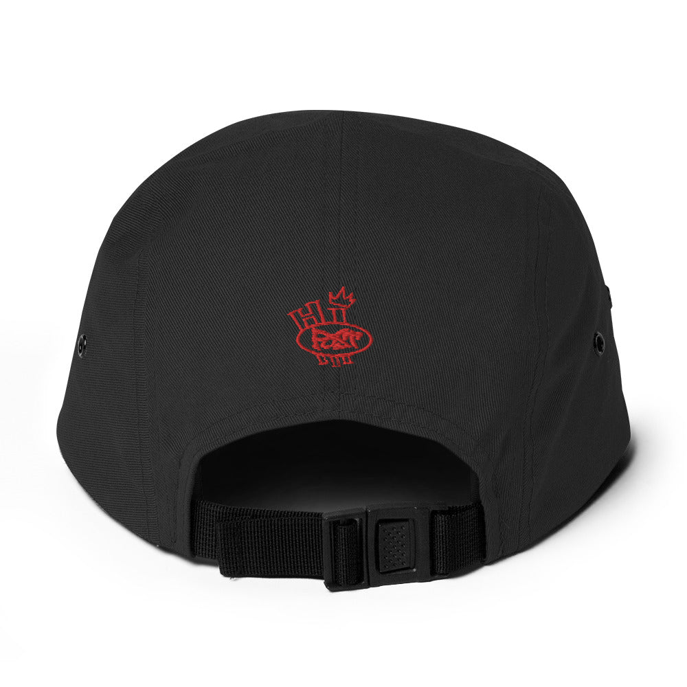 Hi Post BLK LVS 5 Panel Cap