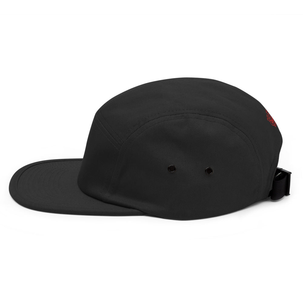 Hi Post BLK LVS 5 Panel Cap